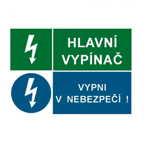 Tabulka bezpečnostní - Hlavní vypínač + vypni v nebez. 12671