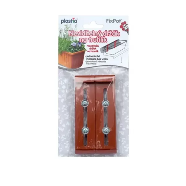 Držák truhlíku parapet - Fixpot kovový terakota (2ks)
