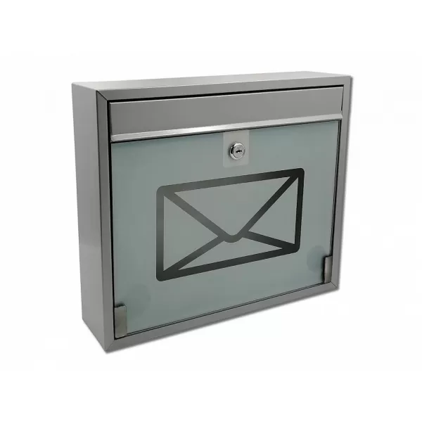 Schránka poštovní KVIDO šedá se sklem 360x310x90mm
