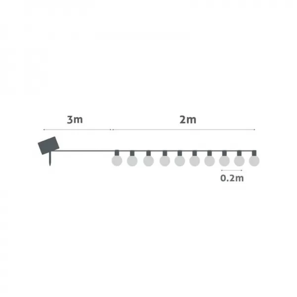 NIPEKO Párty solární řetěz 5m 10x měď RG