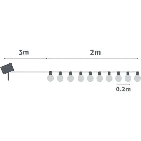 NIPEKO Párty solární řetěz 5m 10x RGB IP
