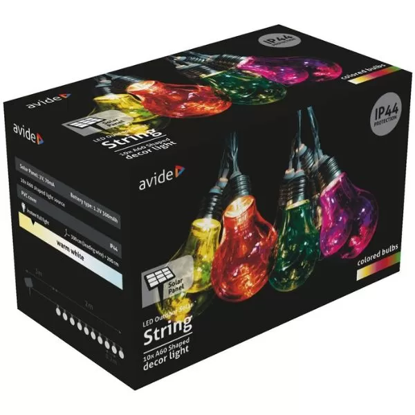 NIPEKO Párty solární řetěz 5m 10x RGB IP