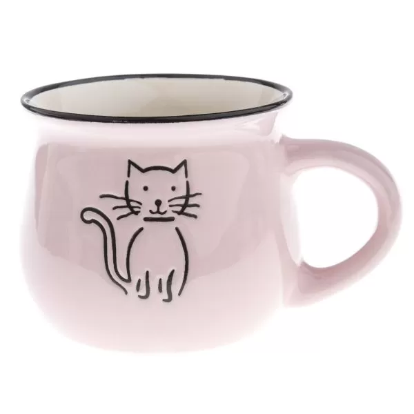 Hrnek ker. kočka růžový 368 ml