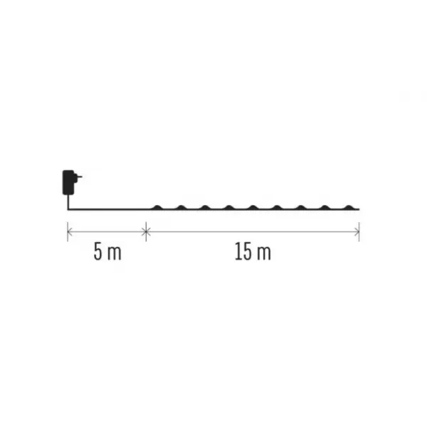 EMOS 150LED XMAS NANO IP44 15M G CW D3AC05