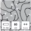 EMOS 80LED XMAS 3AA IP44 5,6M CW D4FC02