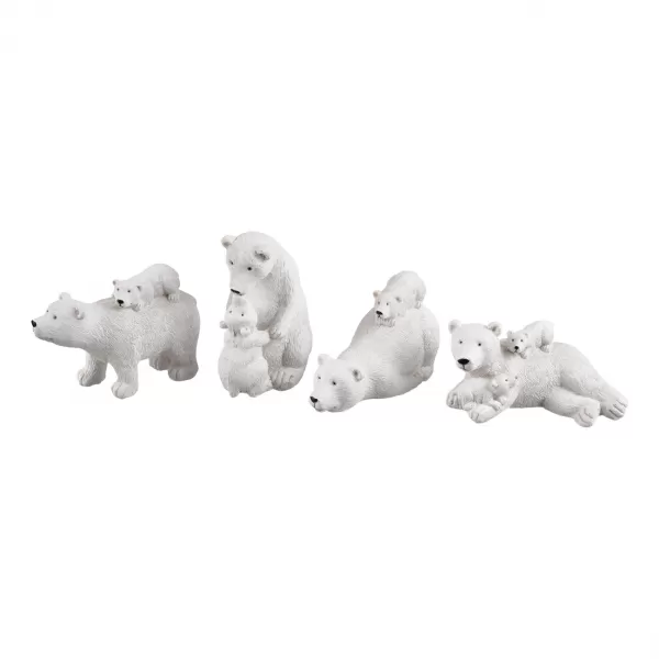 Medvěd lední polystone bílý 8x10,5x15 cm 4ASS