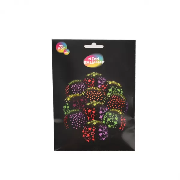 Balónek latex NEON černý 10 ks 30 cm