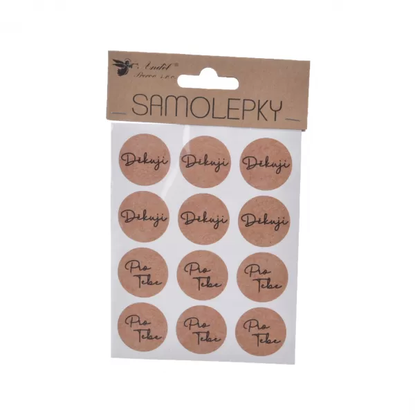 Samolepky Děkuji /pro tebe 12 ks pr. 3 cm