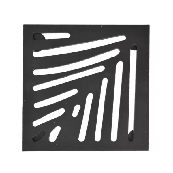 Podtácek dřevo list černý 4 ks 12x12x3 cm