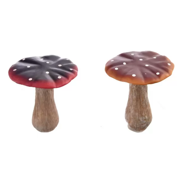 Houba polyresin červená/hnědá 12x12x14 cm 2ASS