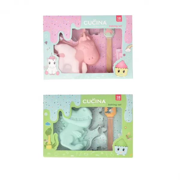 Sada na pečení pro děti DINO 10 ks 2ASS