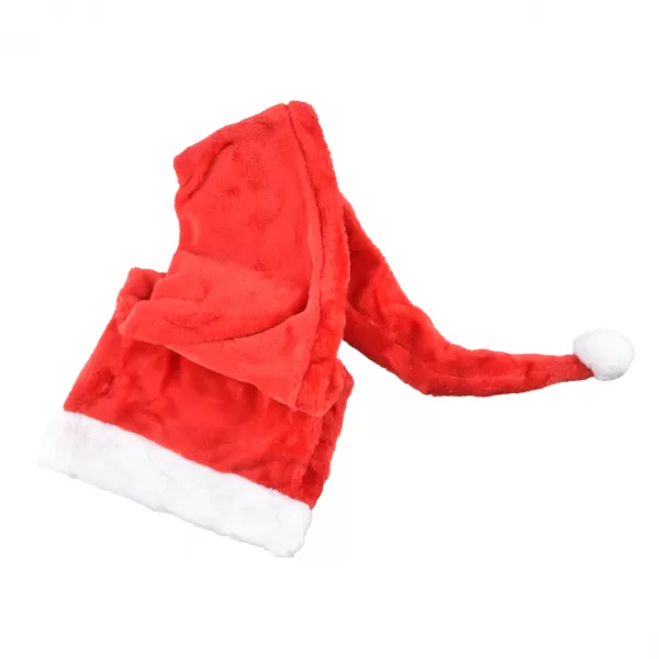 Čepice plyš bambule červená 125 cm