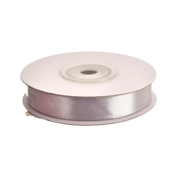 Stuha satén stříbrná 12 mm x 25 m