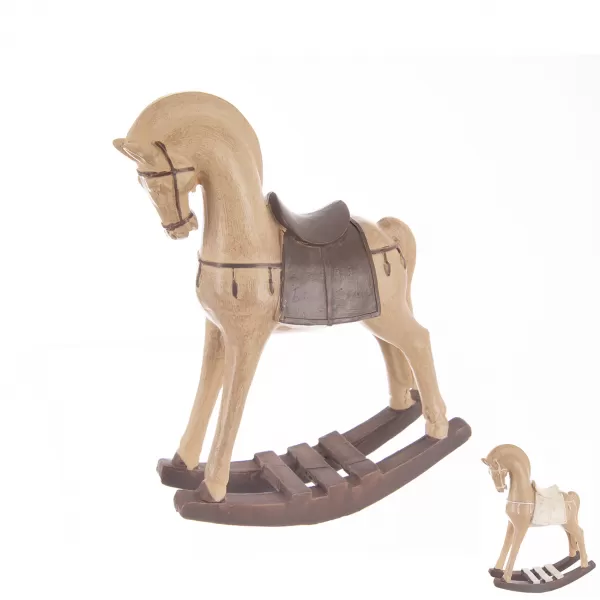 Kůň polyresin houpací hnědý 16x6x21 cm 2ASS