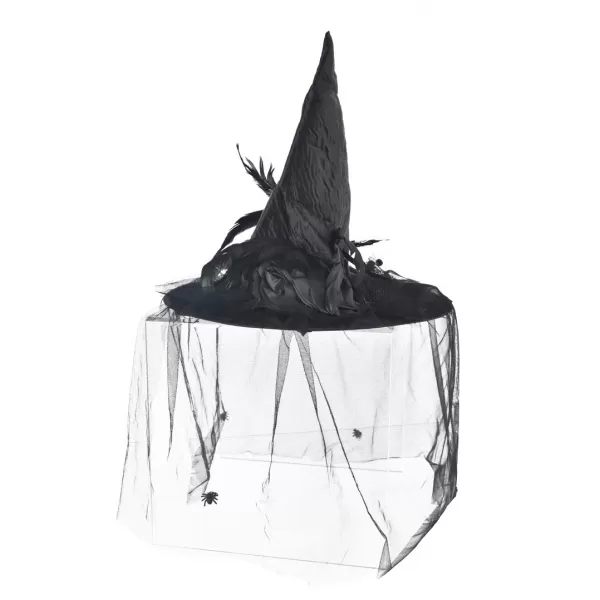 Klobouk polyester čarodějnice černý 38x38x36 cm
