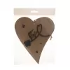 Srdce dřevo Pro štěstí hnědé 15x19 cm