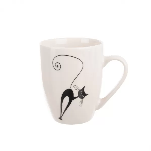 Hrnek porcelán kočka bílý/černý 370 ml