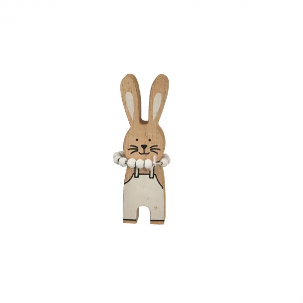 Zajíc dřevo hnědý/bílý 3x2x10cm