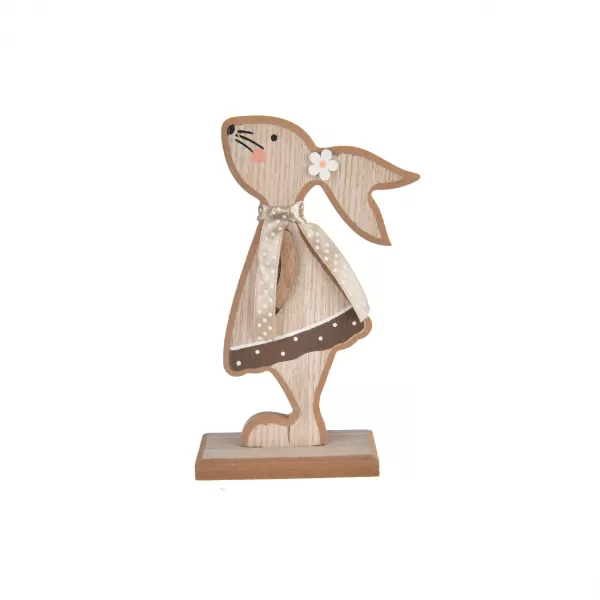 Zajíc dřevo KISS šedý/hnědý 9x4x15 cm