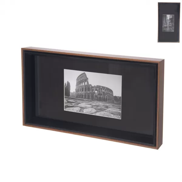 Fotorámeček dřevo hnědý 32x3x17 cm 2ASS