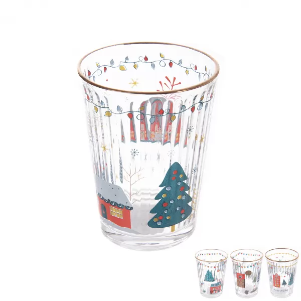 Sklenice vánoční 500 ml 13 cm 4ASS