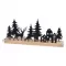 Dekorace kov/dřevo krajina LED černá 25x3x10 cm