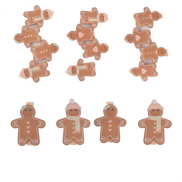 Kolíček dřevo perníček 4 ks 6x8 cm 4ASS