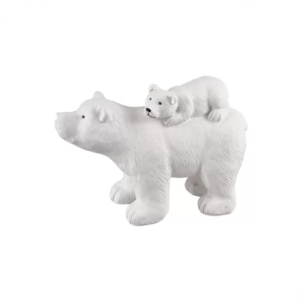 Medvěd lední polystone bílý 35x15x26 cm