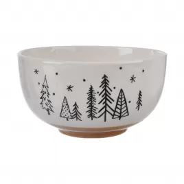 Miska dolomit strom vánoční bílý/béžový pr. 14 cm