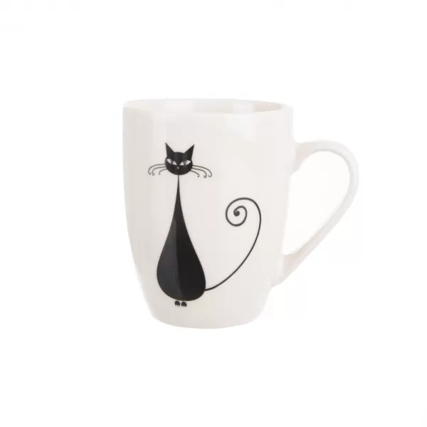 Hrnek porcelán kočka bílý/černý 370 ml