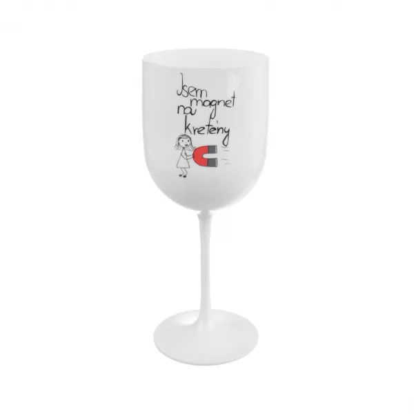 Pohár na víno UH MAGNET bílý 440 ml 8x8x21 cm