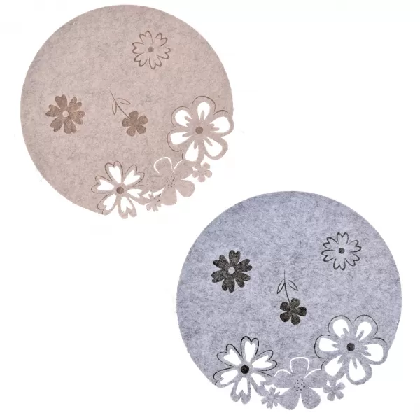 Prostírání polyester květina pr. 38 cm 2ASS