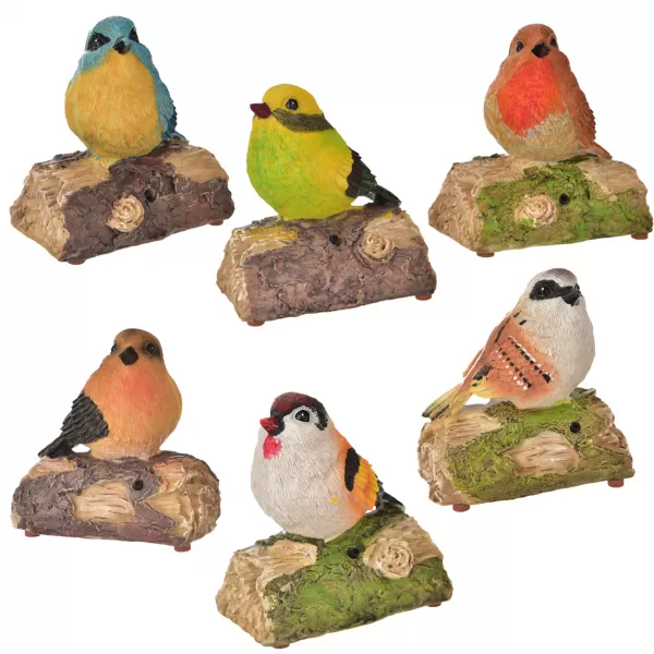 Ptáček polyresin se zvukem 17x7x13 cm 6ASS