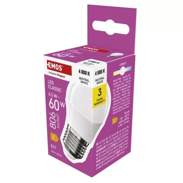 EMOS LED CLS MINI GLOBE 6,5W 806lm ZQ6E43