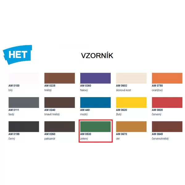 HET Akryl mat - 0530 zelený - 0,7kg