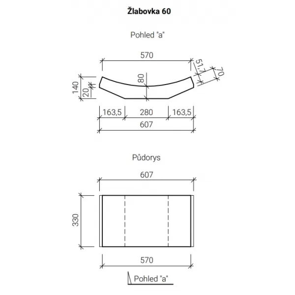 CSB-Žlabovka 60x33x8 velká šedá /32ks
