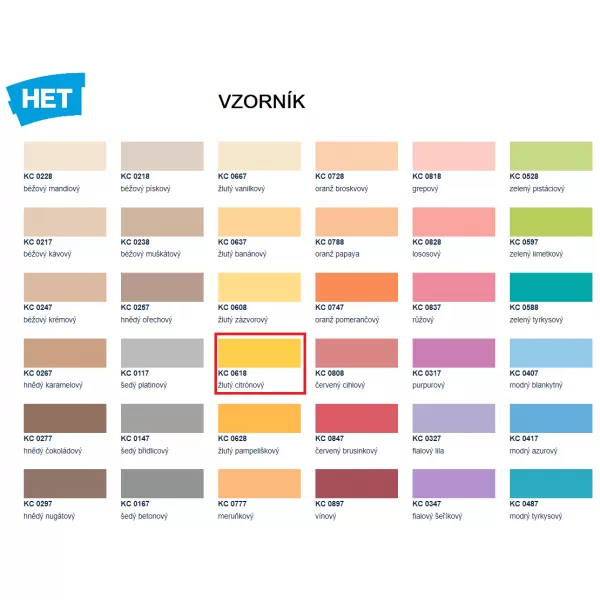HET Klasik COLOR 0618 - žlutý sytý - 1,5 kg