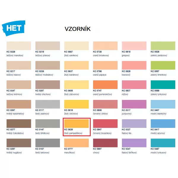 HET Klasik COLOR 0628 - žlutý - 1,5 kg