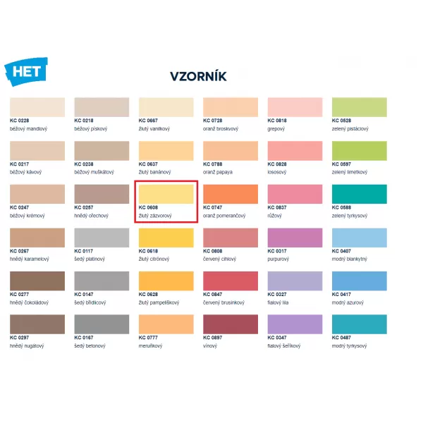 HET Klasik COLOR 0608 - žlutý zázvorový - 4kg