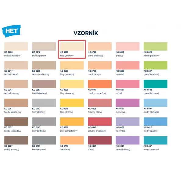 HET Klasik COLOR 0667 - žlutý vanilkový - 1,5 kg