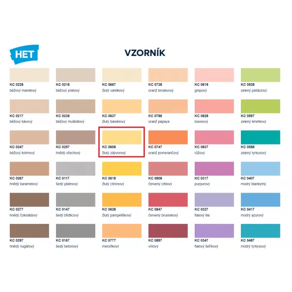 HET Klasik COLOR 0608 - žlutý zázvorový - 1,5kg