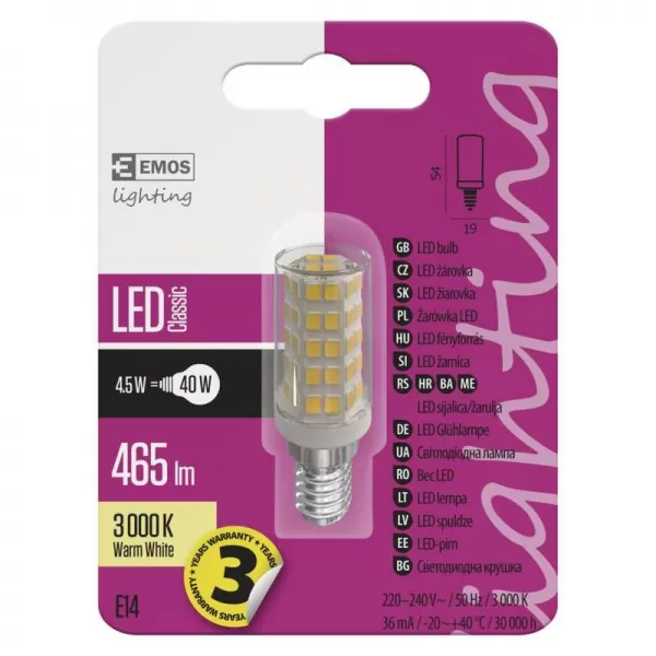 EMOS LED JC A++ 4,5W E14 WW ZQ9140